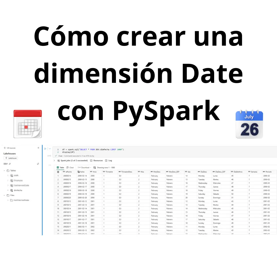 Como crear una dimensión Date con PySpark